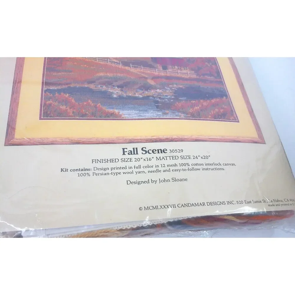 Vintage 1987 Something Special Fall Scene Needlepoint New